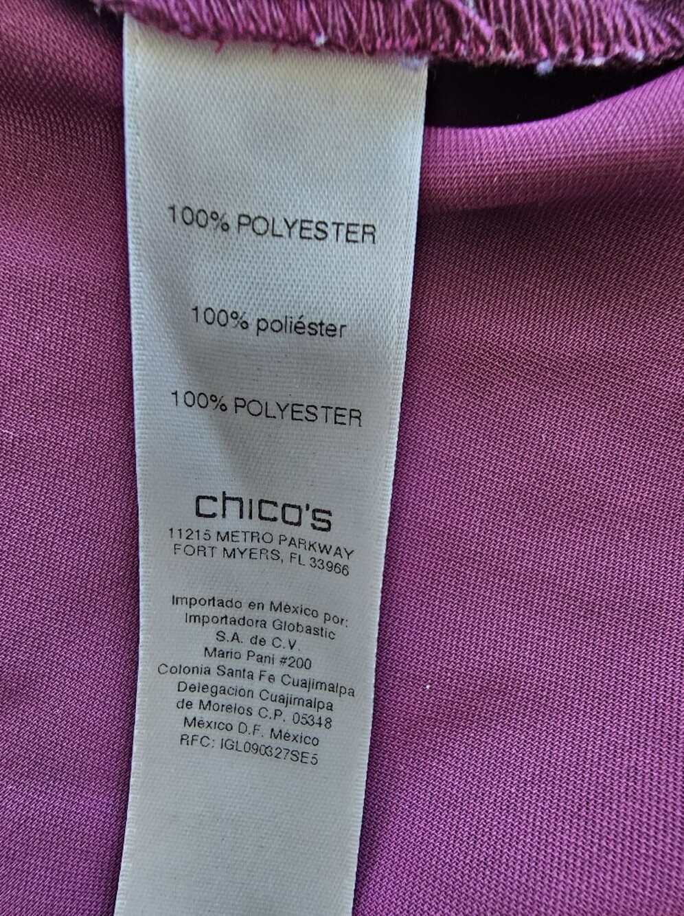 Chicos Ruffle Front Button-Down Top - Plum Size 1x - Picture 4 of 7